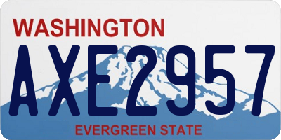 WA license plate AXE2957