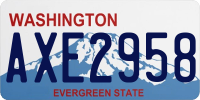 WA license plate AXE2958