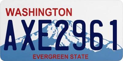 WA license plate AXE2961