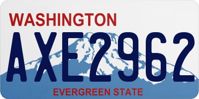 WA license plate AXE2962