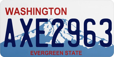 WA license plate AXE2963