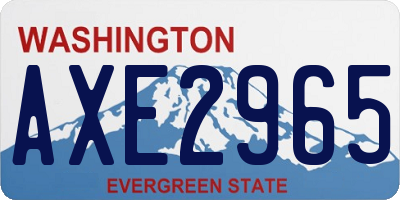 WA license plate AXE2965