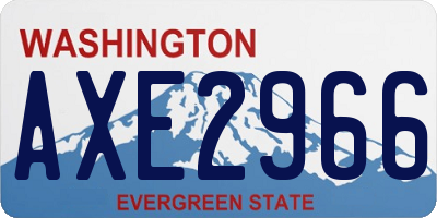 WA license plate AXE2966