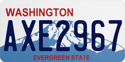WA license plate AXE2967