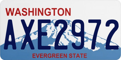 WA license plate AXE2972