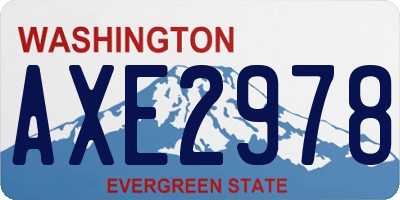 WA license plate AXE2978