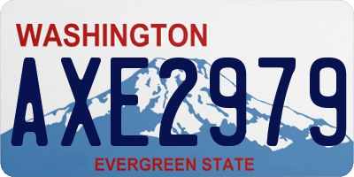 WA license plate AXE2979
