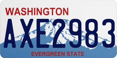 WA license plate AXE2983