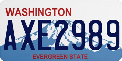 WA license plate AXE2989