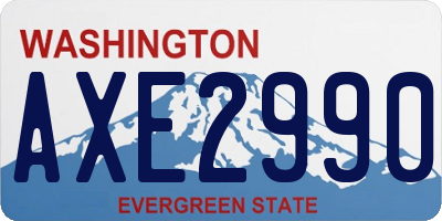WA license plate AXE2990
