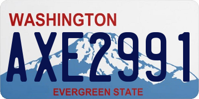 WA license plate AXE2991