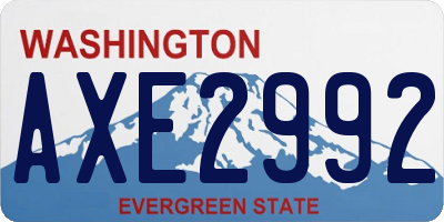 WA license plate AXE2992
