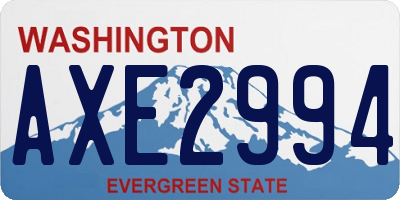 WA license plate AXE2994