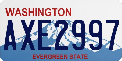 WA license plate AXE2997