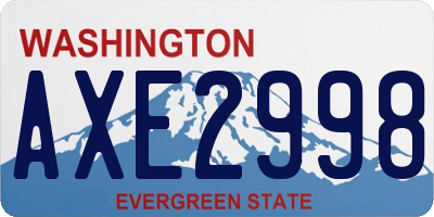 WA license plate AXE2998