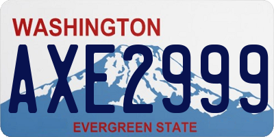 WA license plate AXE2999
