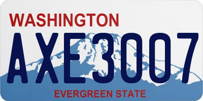WA license plate AXE3007