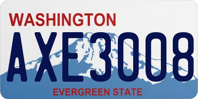 WA license plate AXE3008