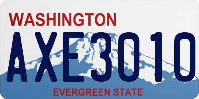 WA license plate AXE3010