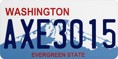 WA license plate AXE3015