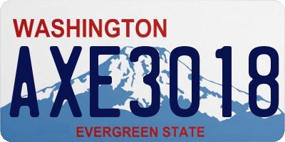 WA license plate AXE3018