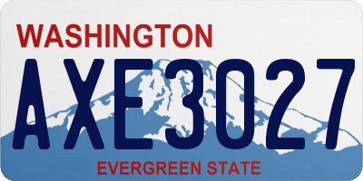 WA license plate AXE3027