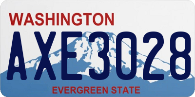 WA license plate AXE3028