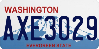 WA license plate AXE3029
