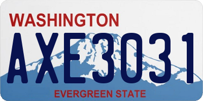 WA license plate AXE3031