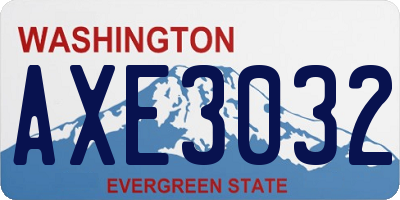 WA license plate AXE3032