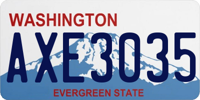 WA license plate AXE3035
