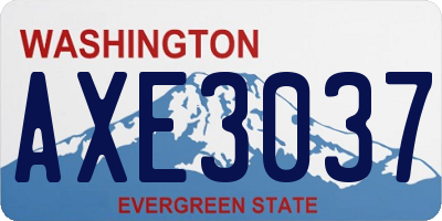 WA license plate AXE3037