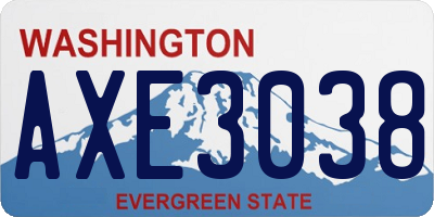 WA license plate AXE3038