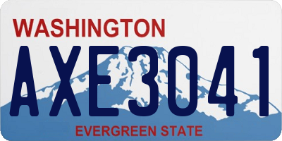 WA license plate AXE3041