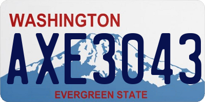 WA license plate AXE3043