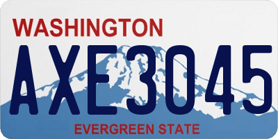 WA license plate AXE3045