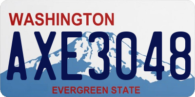 WA license plate AXE3048