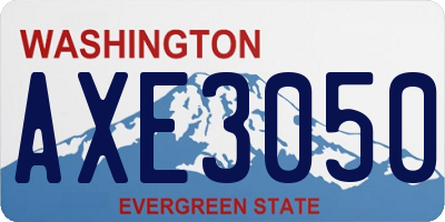 WA license plate AXE3050