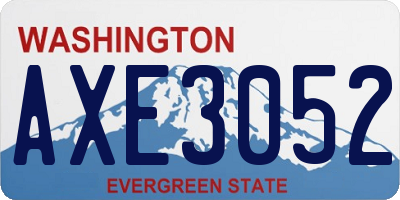 WA license plate AXE3052