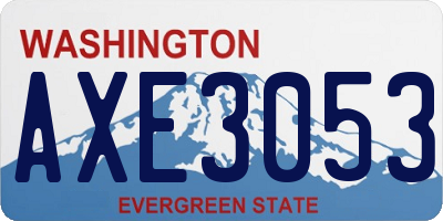 WA license plate AXE3053
