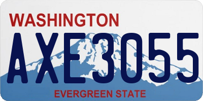 WA license plate AXE3055