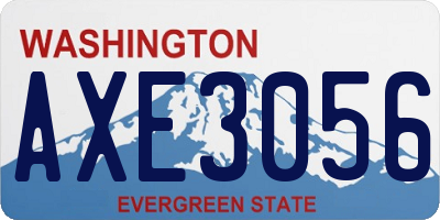 WA license plate AXE3056