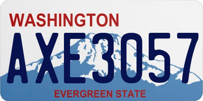 WA license plate AXE3057