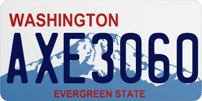 WA license plate AXE3060