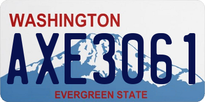 WA license plate AXE3061