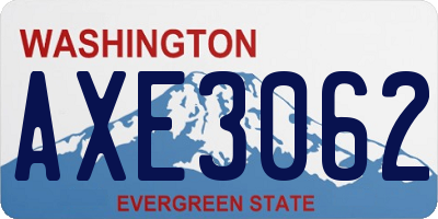 WA license plate AXE3062