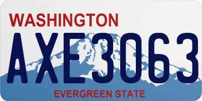 WA license plate AXE3063