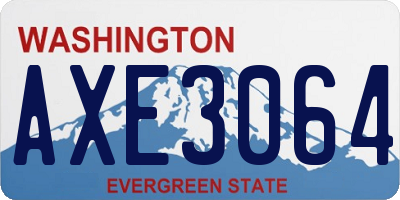 WA license plate AXE3064
