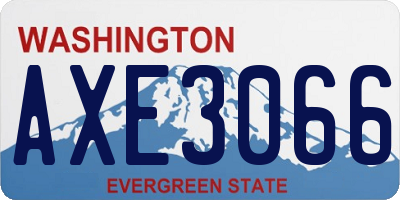 WA license plate AXE3066