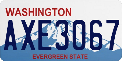 WA license plate AXE3067